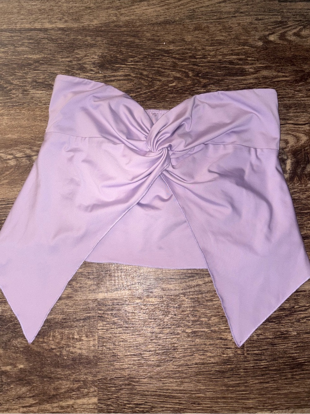 Lilac Twist Front Strapless Crop tube Top